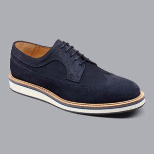 Navy Suede Wingtip Derby Shoe - Charles Tyrwhitt #SHW0234NAV9R